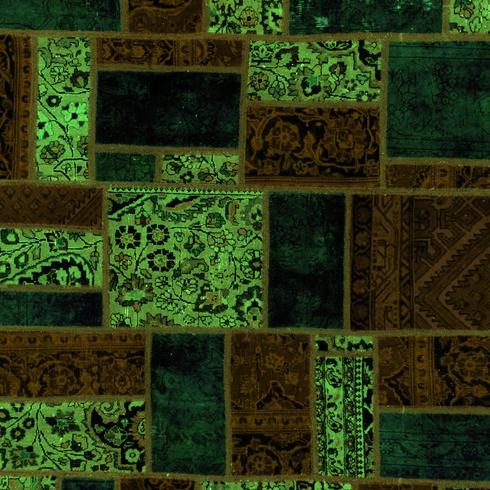 Patchwork Green Transitional Rug, abs2006grn