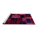 Sideview of Machine Washable Patchwork Pink Transitional Rug, wshabs2006pnk