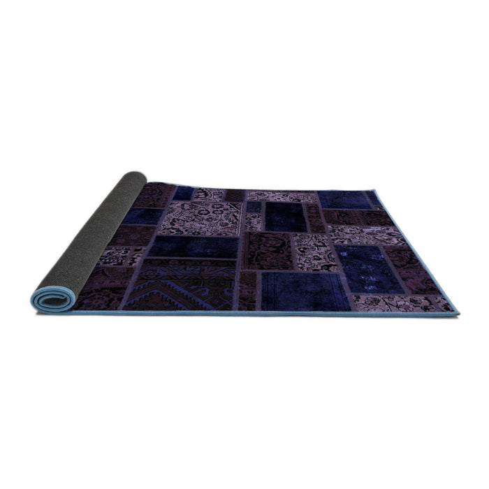 Sideview of Patchwork Blue Transitional Rug, abs2006blu
