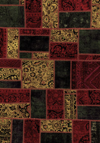 Patchwork Brown Transitional Rug, abs2006brn