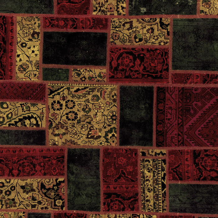 Patchwork Brown Transitional Rug, abs2006brn
