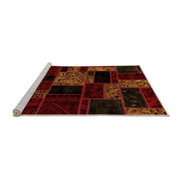 Sideview of Machine Washable Patchwork Orange Transitional Area Rugs, wshabs2006org