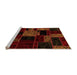 Sideview of Machine Washable Patchwork Orange Transitional Area Rugs, wshabs2006org