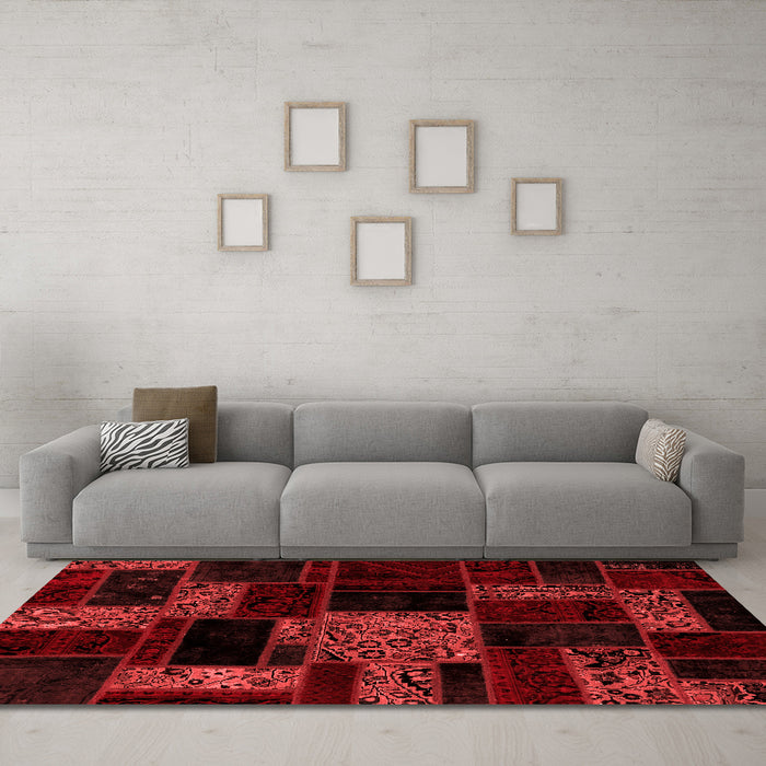 Transitional Red Washable Rugs