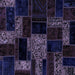 Square Patchwork Blue Transitional Rug, abs2006blu