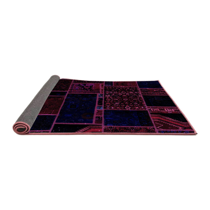 Sideview of Patchwork Purple Transitional Rug, abs2007pur