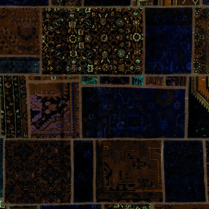 Patchwork Turquoise Transitional Rug, abs2007turq