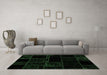 Machine Washable Patchwork Emerald Green Transitional Area Rugs in a Living Room,, wshabs2007emgrn