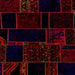 Square Machine Washable Abstract Night Red Rug, wshabs2007