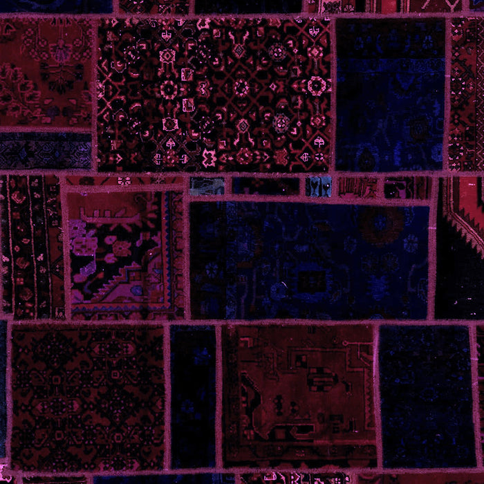 Patchwork Purple Transitional Rug, abs2007pur