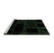 Sideview of Machine Washable Patchwork Emerald Green Transitional Area Rugs, wshabs2007emgrn