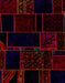 Machine Washable Abstract Night Red Rug, wshabs2007