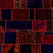 Square Abstract Red Patchwork Rug, abs2007