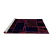 Sideview of Machine Washable Patchwork Purple Transitional Area Rugs, wshabs2007pur