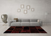 Machine Washable Patchwork Brown Transitional Rug in a Living Room,, wshabs2007brn