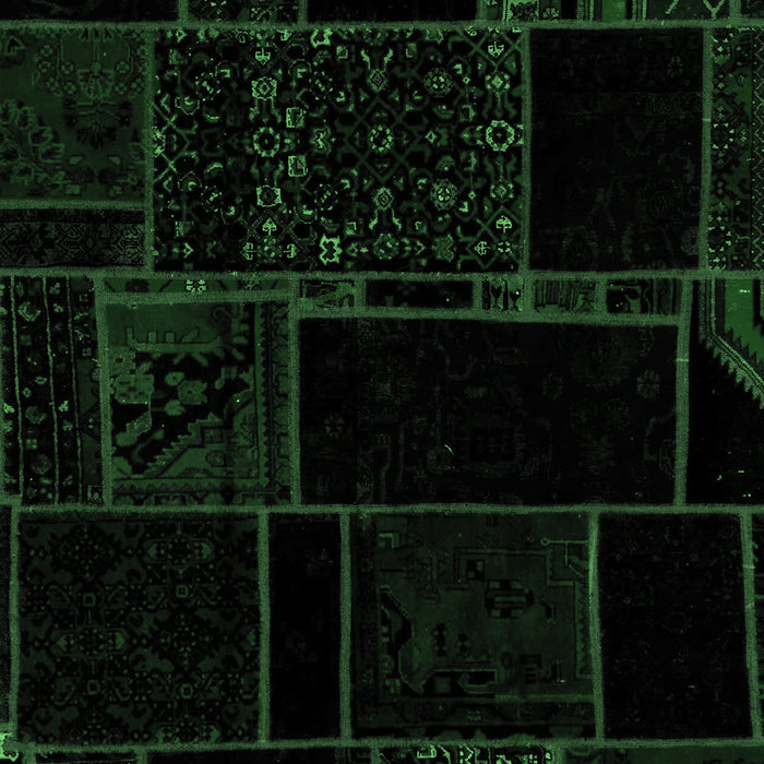 Patchwork Emerald Green Transitional Rug, abs2007emgrn