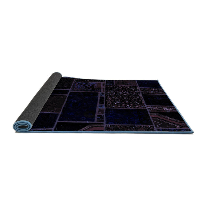 Sideview of Patchwork Blue Transitional Rug, abs2007blu