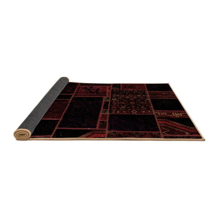 Sideview of Patchwork Brown Transitional Rug, abs2007brn
