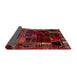 Sideview of Abstract Cranberry Red Patchwork Rug, abs2008