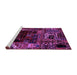 Sideview of Machine Washable Patchwork Purple Transitional Area Rugs, wshabs2008pur