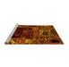 Sideview of Machine Washable Patchwork Yellow Transitional Rug, wshabs2008yw