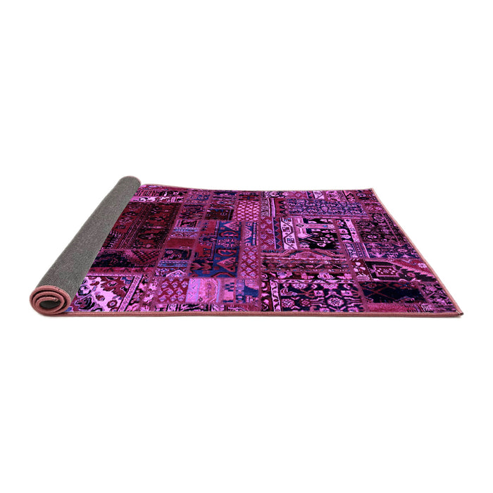 Sideview of Patchwork Purple Transitional Rug, abs2008pur