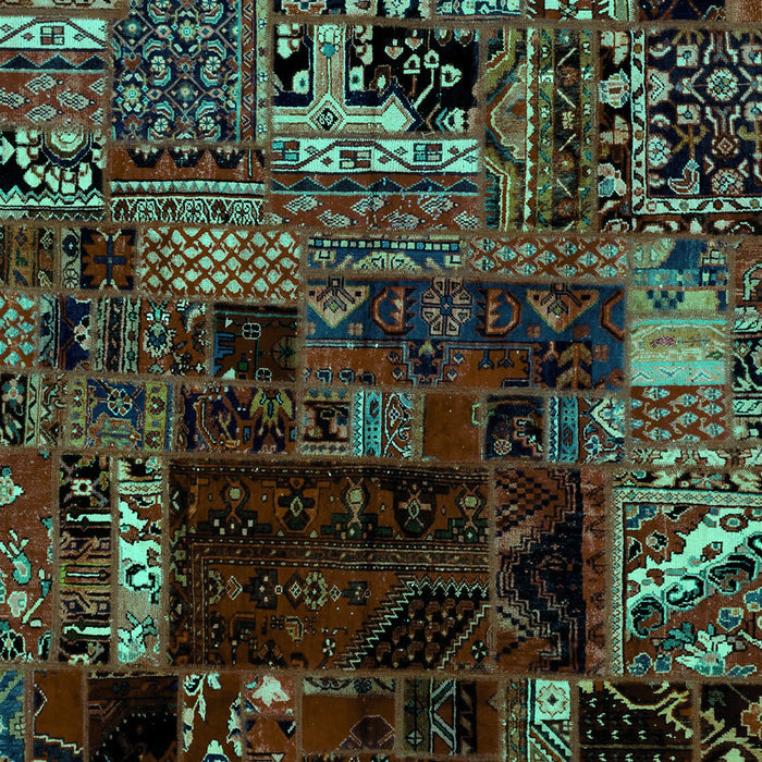 Patchwork Turquoise Transitional Rug, abs2008turq