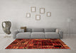 Machine Washable Patchwork Orange Transitional Area Rugs in a Living Room, wshabs2008org