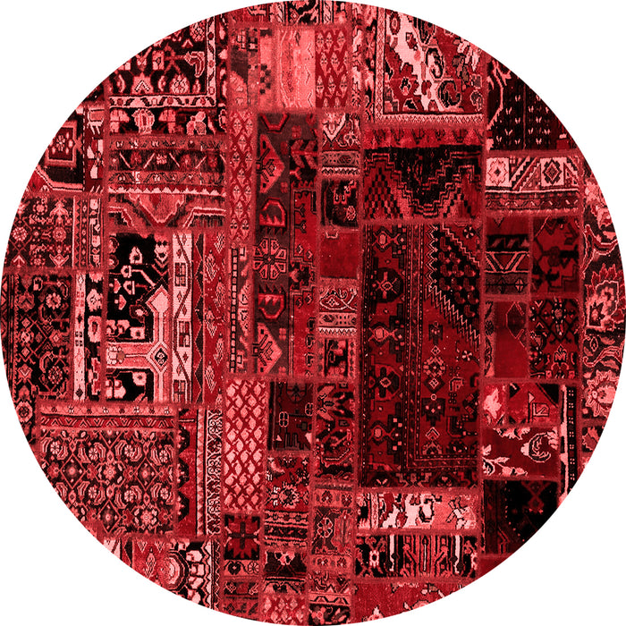 Patchwork Red Transitional Rug, abs2008red