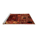 Sideview of Machine Washable Patchwork Orange Transitional Area Rugs, wshabs2008org