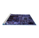 Sideview of Machine Washable Patchwork Blue Transitional Rug, wshabs2008blu