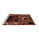 Sideview of Machine Washable Patchwork Brown Transitional Rug, wshabs2008brn