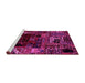 Sideview of Machine Washable Patchwork Pink Transitional Rug, wshabs2008pnk
