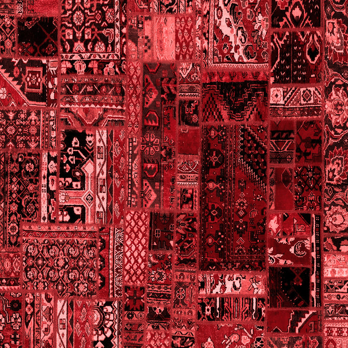 Patchwork Red Transitional Rug, abs2008red