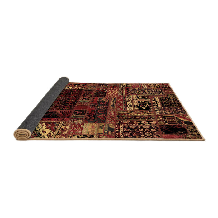 Sideview of Patchwork Brown Transitional Rug, abs2008brn