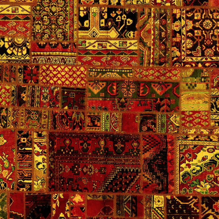 Patchwork Yellow Transitional Rug, abs2008yw