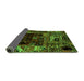 Sideview of Patchwork Green Transitional Rug, abs2008grn