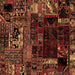 Square Patchwork Brown Transitional Rug, abs2008brn