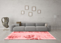 Machine Washable Abstract Red Modern Rug, wshabs2009red