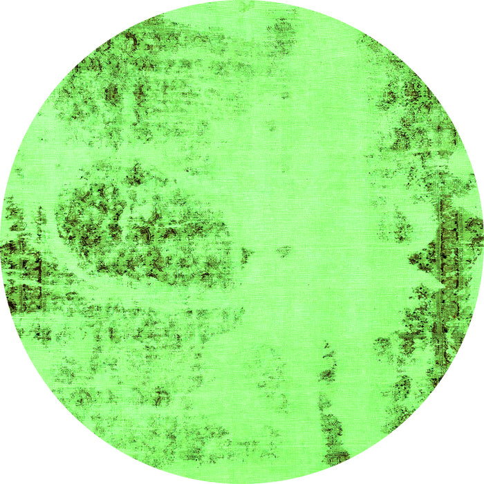 Round Abstract Green Modern Rug, abs2009grn