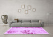 Machine Washable Abstract Purple Modern Area Rugs in a Living Room, wshabs2009pur