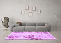 Machine Washable Abstract Purple Modern Rug, wshabs2009pur