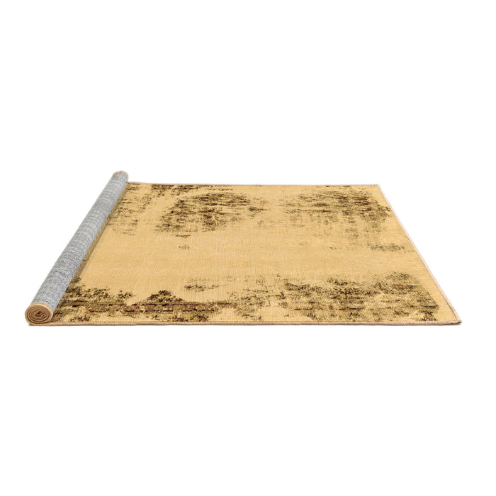Sideview of Machine Washable Abstract Brown Modern Rug, wshabs2009brn