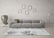 Machine Washable Abstract Gray Modern Rug in a Living Room,, wshabs2009gry