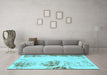 Machine Washable Abstract Light Blue Modern Rug in a Living Room, wshabs2009lblu