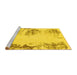 Sideview of Machine Washable Abstract Yellow Modern Rug, wshabs2009yw