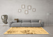 Machine Washable Abstract Brown Modern Rug in a Living Room,, wshabs2009brn