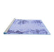 Sideview of Machine Washable Abstract Blue Modern Rug, wshabs2009blu