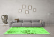 Machine Washable Abstract Green Modern Area Rugs in a Living Room,, wshabs2009grn