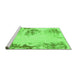 Sideview of Machine Washable Abstract Green Modern Area Rugs, wshabs2009grn